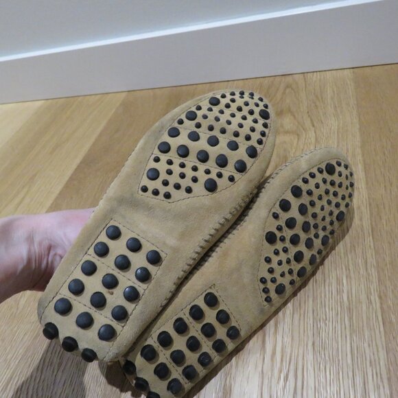 MINNETONKA Moccasin Loafer Fringe Booties Tan Suede Leather Western Casual - Picture 12 of 16